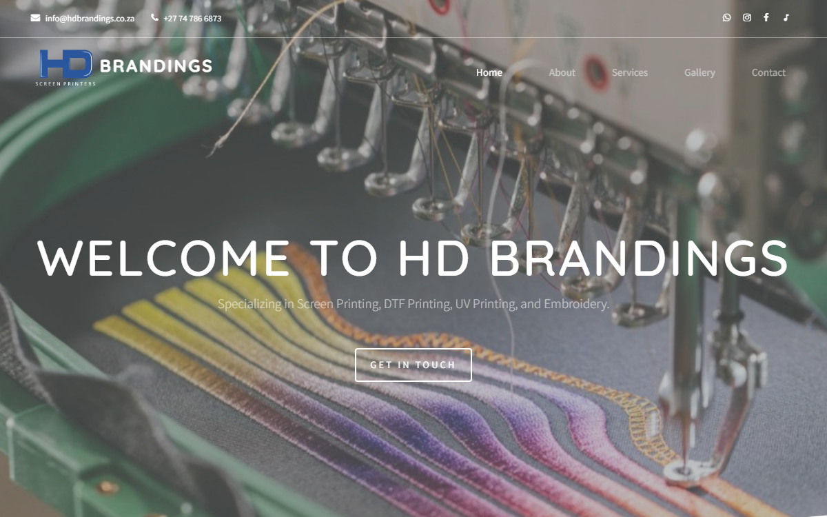 HD Brandings website preview